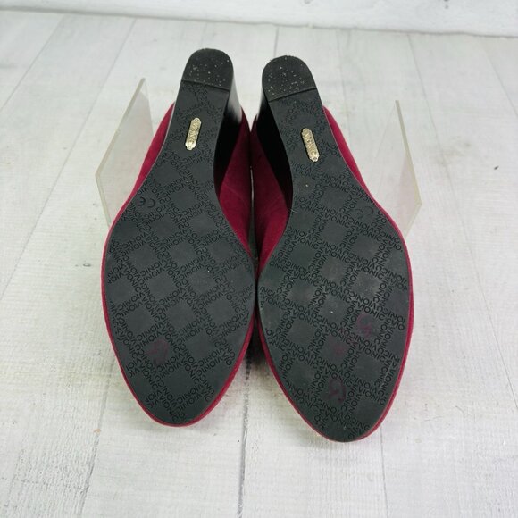 Vionic ANTONIA Burgundy Suede Leather Arch Support Slip On Wedge Shoes Sz 6.5 W - Picture 9 of 16